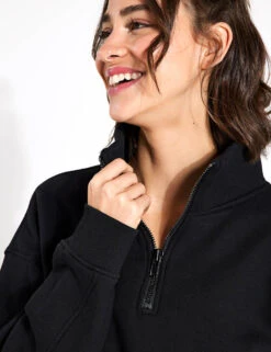 Rihanna Sweat - Black -The Sports Edit Store Lilybod RIHANNA 1 4 ZIP UP SWEAT LT77 JB Black 0032