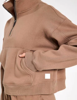 Rihanna Sweat - Taupe 8 Rihanna Sweat - Taupe -The Sports Edit Store Lilybod RIHANNA 1 4 ZIP UP SWEAT LT77 TP Taupe 0023