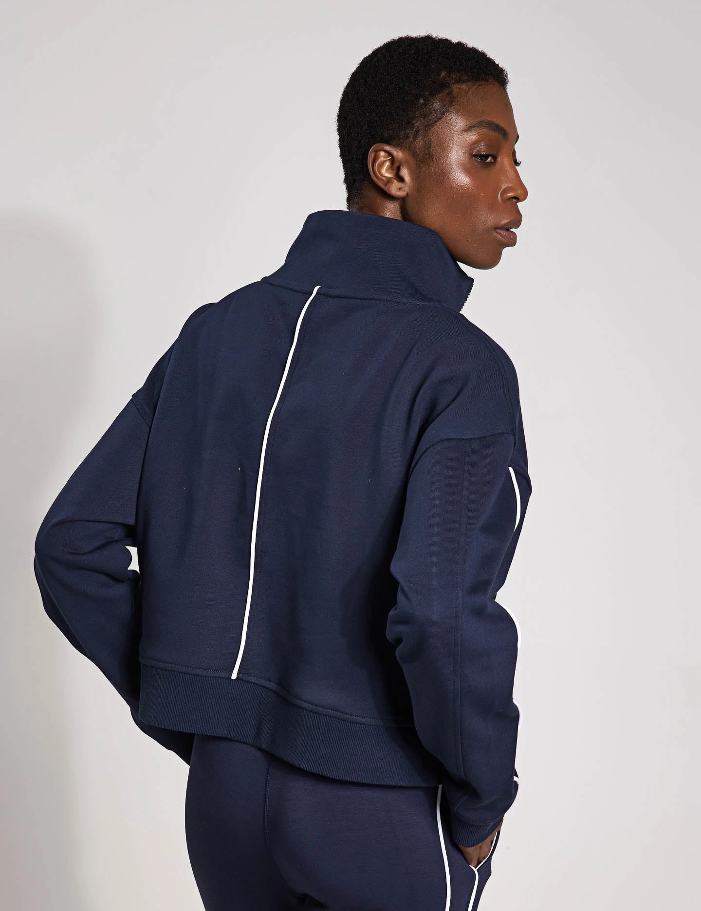 Rihanna Sweat - Navy Blue/White Piping 4 Rihanna Sweat - Navy Blue/White Piping - Image 2