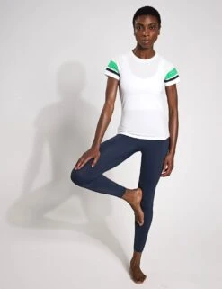 Willow Tee - White/Green -The Sports Edit Store Lilybod WILLOW Tee White Green LT116 WT GRN 0002