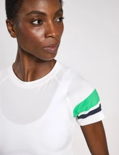 Willow Tee - White/Green -The Sports Edit Store Lilybod WILLOW Tee White Green LT116 WT GRN 0005