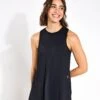 Lilybod Zela Tank Top - Black Relaxed Longline Activewear -The Sports Edit Store Lilybod ZELA MESH Tank LT53 B Black 0008