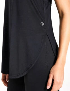 Lilybod Zela Tank Top - Black Relaxed Longline Activewear -The Sports Edit Store Lilybod ZELA MESH Tank LT53 B Black 0031