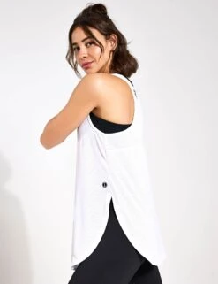 Zela Tank Top - White -The Sports Edit Store Lilybod ZELA MESH Tank LT53 WT White 0010