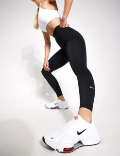 Nike One High-Rise Leggings - Women's Performance Tights 12 Nike One High-Rise Leggings - Women's Performance Tights -The Sports Edit Store NIKE one leggings dm7278 010 black white 0017