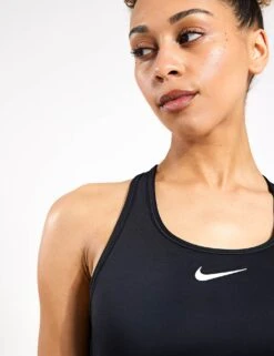 Nike Swoosh Medium Support Bra - Black/White 8 Nike Swoosh Medium Support Bra - Black/White -The Sports Edit Store NIKE swoosh medium support bra black white dx6821 010 DX6821 010S 0048