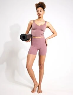 Nike Zenvy High Waisted 5" Biker Shorts - Smokey Mauve/Black -The Sports Edit Store NIKE zenvy hw 5in biker shorts mauve black fn3156 208 FN3156 208S 0549