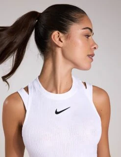 NikeCourt Slam Dri-FIT Tennis Dress - White/Black -The Sports Edit Store Nike NikeCourt Slam Dri FIT Tennis Dress White Black FD5659 100 XS 40028