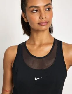 Nike Pro Dri-FIT Cropped Tank Top - Black/White -The Sports Edit Store Nike Pro Dri FIT Cropped Tank Top HJ1192 010S Black White 0034