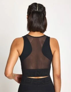 Nike Pro Dri-FIT Cropped Tank Top - Black/White -The Sports Edit Store Nike Pro Dri FIT Cropped Tank Top HJ1192 010S Black White 0039