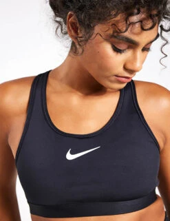 Nike Swoosh High Support Bra - Black/Iron Grey/White -The Sports Edit Store Nike Swoosh High Support Bra dx6815 010 Black Grey White 0020