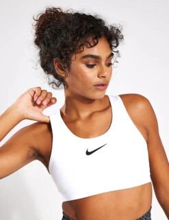 Nike Swoosh High Support Bra - White/Black
