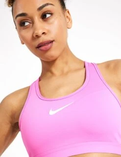 Nike Swoosh High Support Non-Padded Adjustable Sports Bra in Pink -The Sports Edit Store Nike nike swoosh high support bra pink white dx6815 675 0041