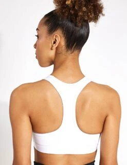 Nike Swoosh Medium Support Bra - White/Stone Mauve/Black -The Sports Edit Store Nike nike swoosh medium support bra white stone DX6821 100 0003