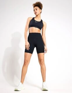 Nike One High Waisted 8" Biker Shorts - Black -The Sports Edit Store Nike one high waisted 8in biker shorts black fn3206 010 FN3206 010 S 0002