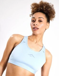 Nike Trail Swoosh On-The-Run Sports Bra - Light Armory Blue/Ashen Slate