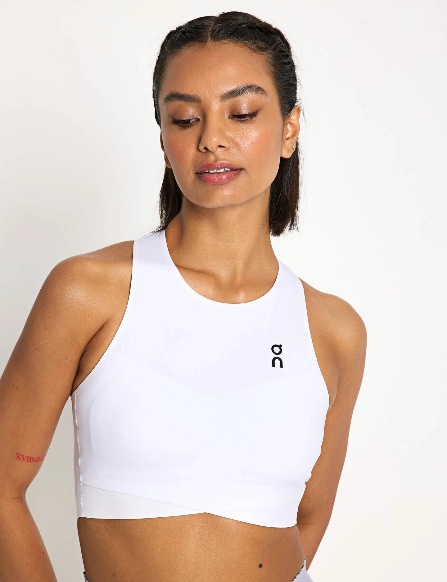 On Running Court Crop Top - White 3 On Running Court Crop Top - White