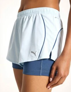 Puma Velocity 2in1 3" Running Shorts - Sea Glass -The Sports Edit Store PUMA W RUN VELOCITY 2IN1 3 SHORT 526588 47 Sea Glass 0021