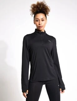 Puma Run Cloudspun Quarter Zip Pullover - Black
