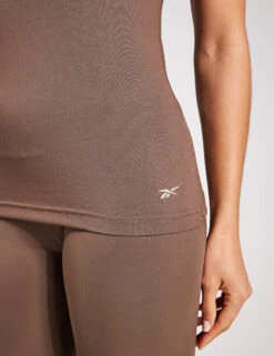 Reebok Active Collective Chill+ Dreamblend Tank Top - Utility Brown -The Sports Edit Store Reebok Active Collective Dreamblend Bra Utility Brown 100076326UTIBRO Utility Brown 0025