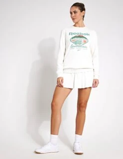 Reebok Court Sport French Terry Crew - Chalk 8 Reebok Court Sport French Terry Crew - Chalk -The Sports Edit Store Reebok Court Sport French Terry Crew Chalk 100075474 Chalk 0003