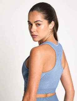 Reebok Lab Seamless Bra - Blue -The Sports Edit Store Reebok Reebok Lab Seamless Bra Blue 100221558 S 0038