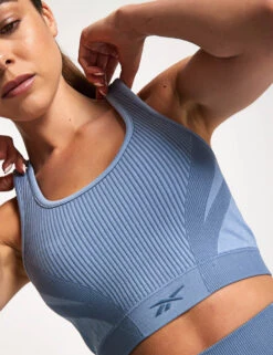 Reebok Lab Seamless Bra - Blue -The Sports Edit Store Reebok Reebok Lab Seamless Bra Blue 100221558 S 0039