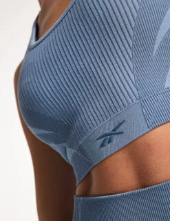 Reebok Lab Seamless Bra - Blue -The Sports Edit Store Reebok Reebok Lab Seamless Bra Blue 100221558 S 0042
