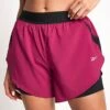 Reebok Running 2 In 1 Short - Very Berry -The Sports Edit Store Reebok Running 2 In 1 Short Very Berry 100214970 S 0001