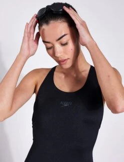 Speedo Eco Endurance+ Power Crossback Swimsuit - Black -The Sports Edit Store Speedo Womens ECO Endurance Power 1 Piece 8 134720001 Black 0019