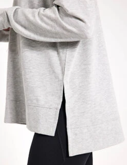 Sweaty Betty After Class Longline Sweatshirt - Light Grey Marl -The Sports Edit Store Sweaty Betty After Class Longline Sweatshirt SB8985BLIGHT GREY MARLS 0024