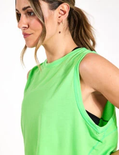 Sweaty Betty Breathe Easy Crop Muscle Vest - Zest Green -The Sports Edit Store Sweaty Betty Breathe Easy Crop Muscle Vest SB9083ZEST GREENS 0027