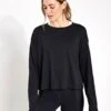 Sweaty Betty Essential Crop Long Sleeve T-Shirt - Black 2 Sweaty Betty Essential Crop Long Sleeve T-Shirt - Black -The Sports Edit Store Sweaty Betty Essential Crop Long Sleeve T Shirt Black SB9689 001 S 0001