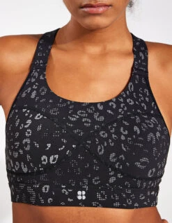 Sweaty Betty Power Medium Support Sports Bra - Black Reflective Leopard Print -The Sports Edit Store Sweaty Betty Power Gym Leggings SB5400RS Reflective Leopard 0036