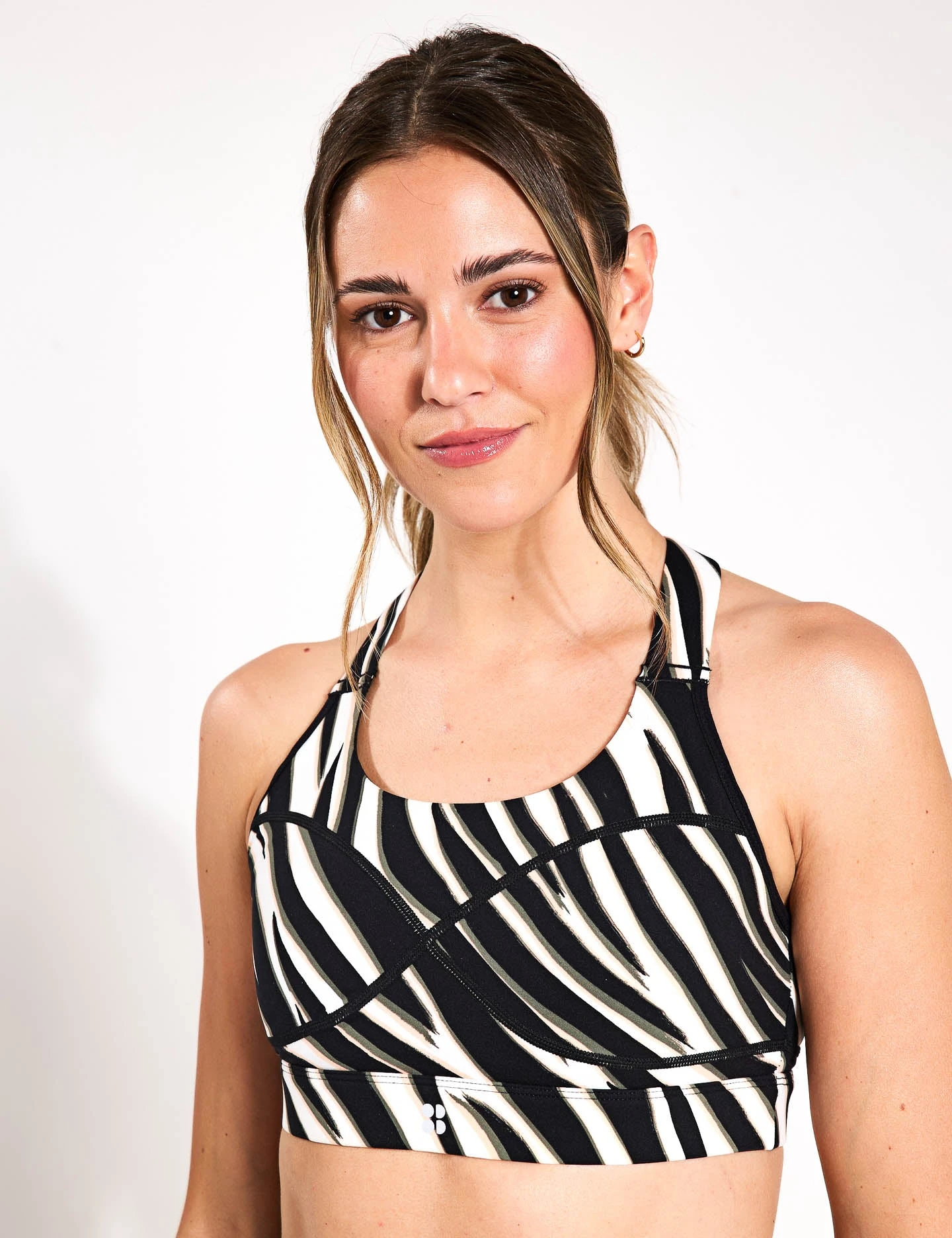Sweaty Betty Power Medium Support Sports Bra - Black Waved Zebra Print 3 Sweaty Betty Power Medium Support Sports Bra - Black Waved Zebra Print