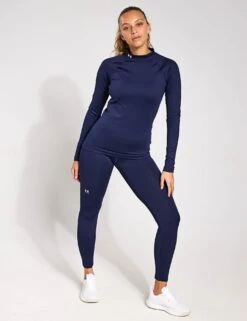 Under Armour ColdGear Leggings - Midnight Navy/White -The Sports Edit Store Under Armour ColdGear Leggings Midnight Navy White 1368700 410S 0001