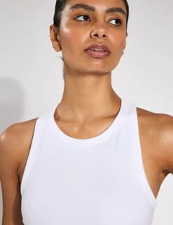 Under Armour Motion High Neck Tank - White/Black -The Sports Edit Store Under Armour Motion High Neck Tank 1390367 100S White Black 0030
