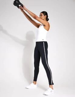 Under Armour Motion Piped Leggings - Black/White 9 Under Armour Motion Piped Leggings - Black/White -The Sports Edit Store Under Armour Motion Piped Leggings 1389793 001S Black White 0001