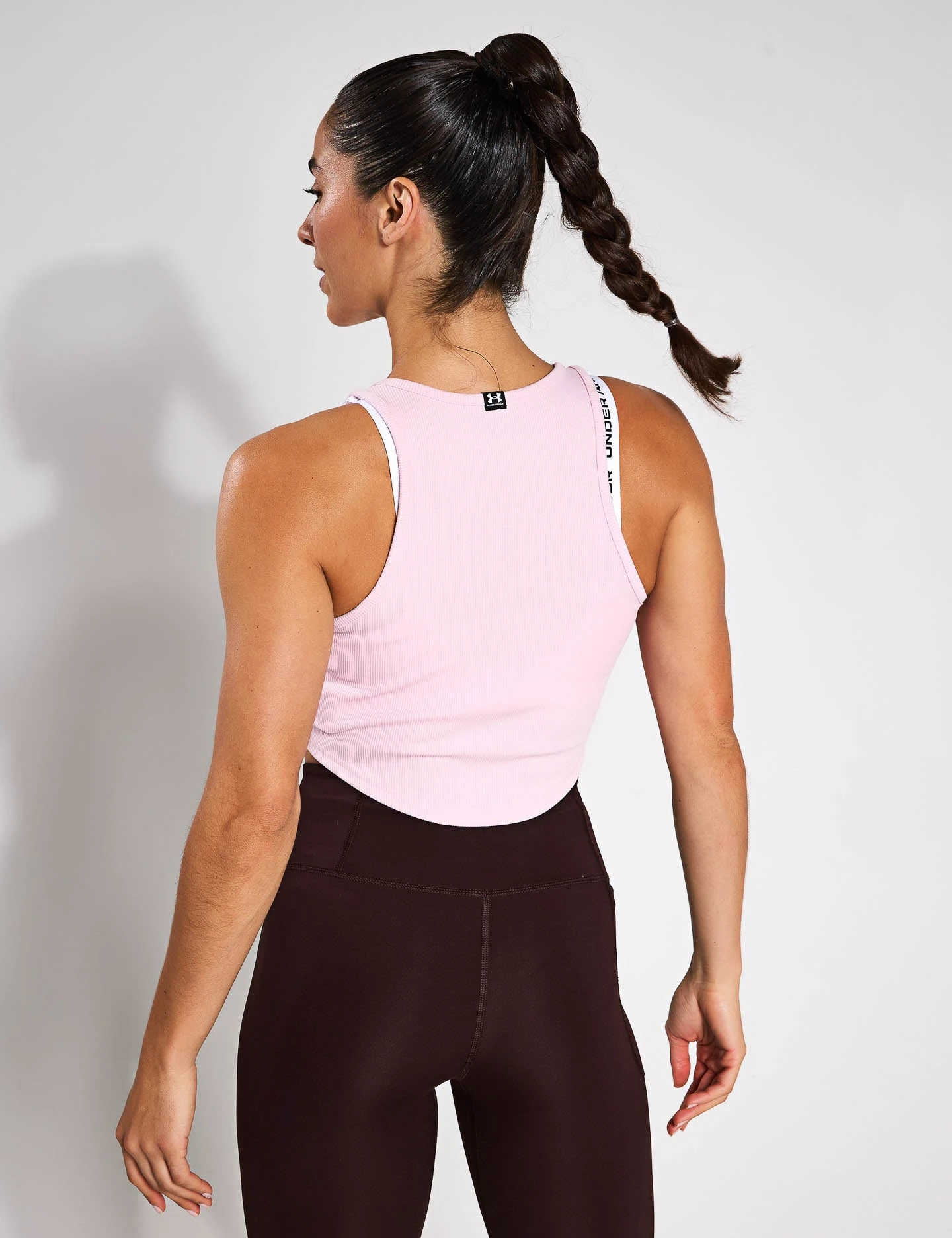 Under Armour Rival Rib Tank - Prime Pink/White 4 Under Armour Rival Rib Tank - Prime Pink/White - Image 2