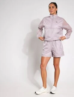 Under Armour Rival Woven 1/2 Zip Anorak - Grey Dawn/Black -The Sports Edit Store Under Armour Rival Woven 1 2 Zip Anorak Grey Dawn Black 6000279 009S 0014