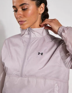 Under Armour Rival Woven 1/2 Zip Anorak - Grey Dawn/Black -The Sports Edit Store Under Armour Rival Woven 1 2 Zip Anorak Grey Dawn Black 6000279 009S 0021
