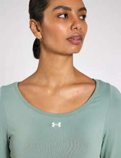 Under Armour Train Seamless Long Sleeve - Silica Green/White -The Sports Edit Store Under Armour Train Seamless Long Sleeve 1379150 348S Silica Green White 0024