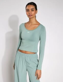 Under Armour Train Seamless Long Sleeve - Silica Green/White