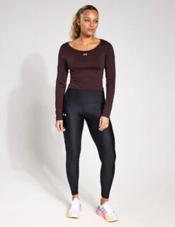 Under Armour Train Seamless Long Sleeve - Brown Obsidian/White -The Sports Edit Store Under Armour Train Seamless Long Sleeve Brown Obsidian White 1379150 227S 0016