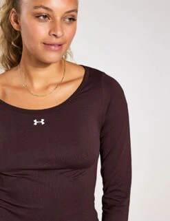 Under Armour Train Seamless Long Sleeve - Brown Obsidian/White -The Sports Edit Store Under Armour Train Seamless Long Sleeve Brown Obsidian White 1379150 227S 0020