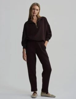 Varley Hawley Half Zip Sweat - Coffee Bean -The Sports Edit Store VAR01461 cobecoffeebean 1 2