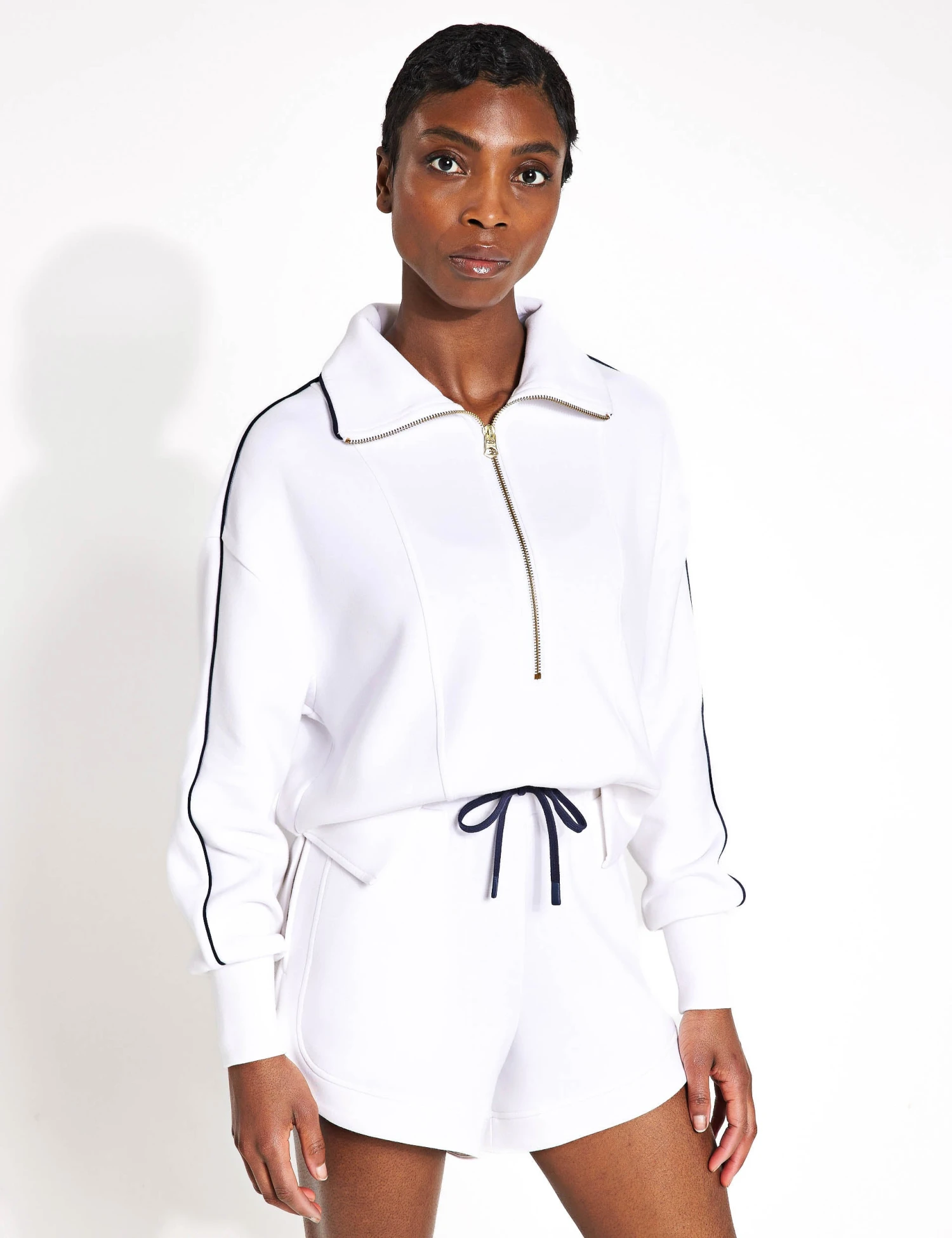 Varley Davenport Half-Zip Sweat - White 3 Varley Davenport Half-Zip Sweat - White