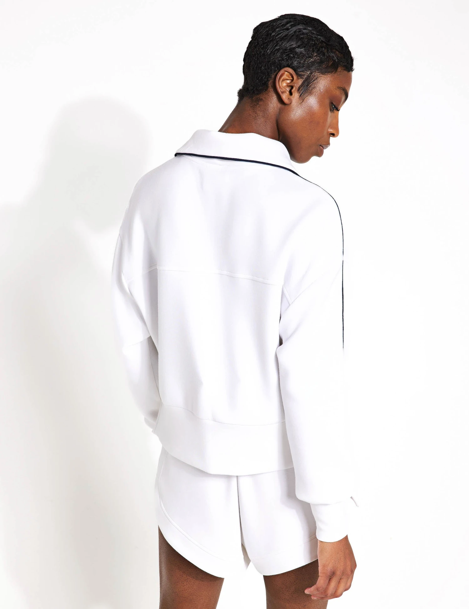 Varley Davenport Half-Zip Sweat - White 4 Varley Davenport Half-Zip Sweat - White - Image 2