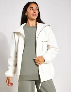 Varley Donley Fleece Jacket - Egret -The Sports Edit Store Varley Donley Fleece Jacket VAR01601 Egret 0008
