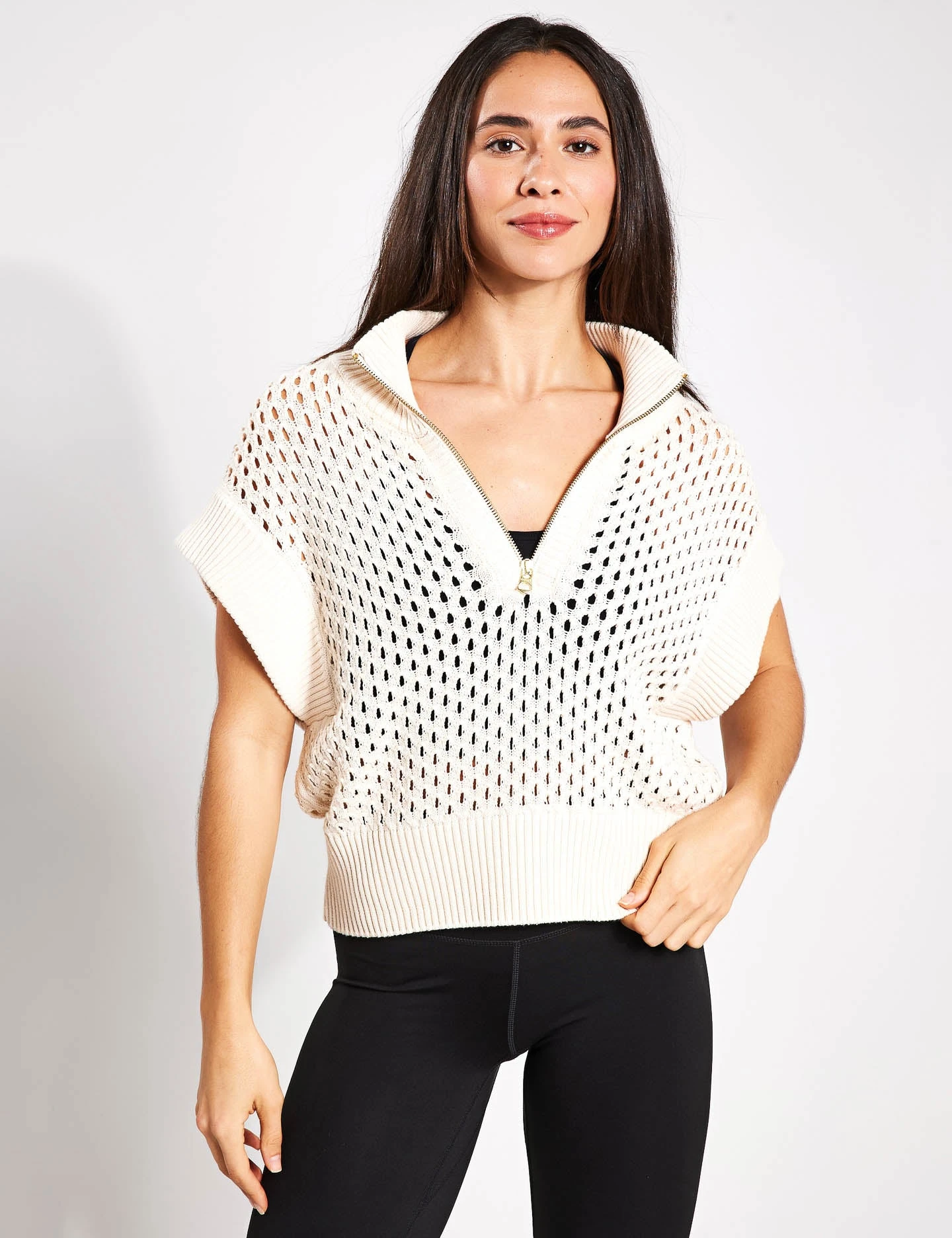 Varley Gaines Half-Zip Knit - Whitecap Grey 3 Varley Gaines Half-Zip Knit - Whitecap Grey